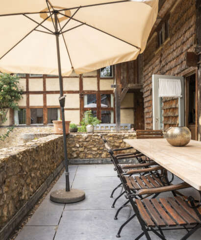 Terras en buitenaanzicht van de vakantiewoning