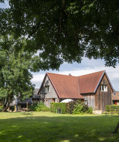 Tuin en buitenaanzicht van vakantiewoning De Maretak - Nieuwe Huis